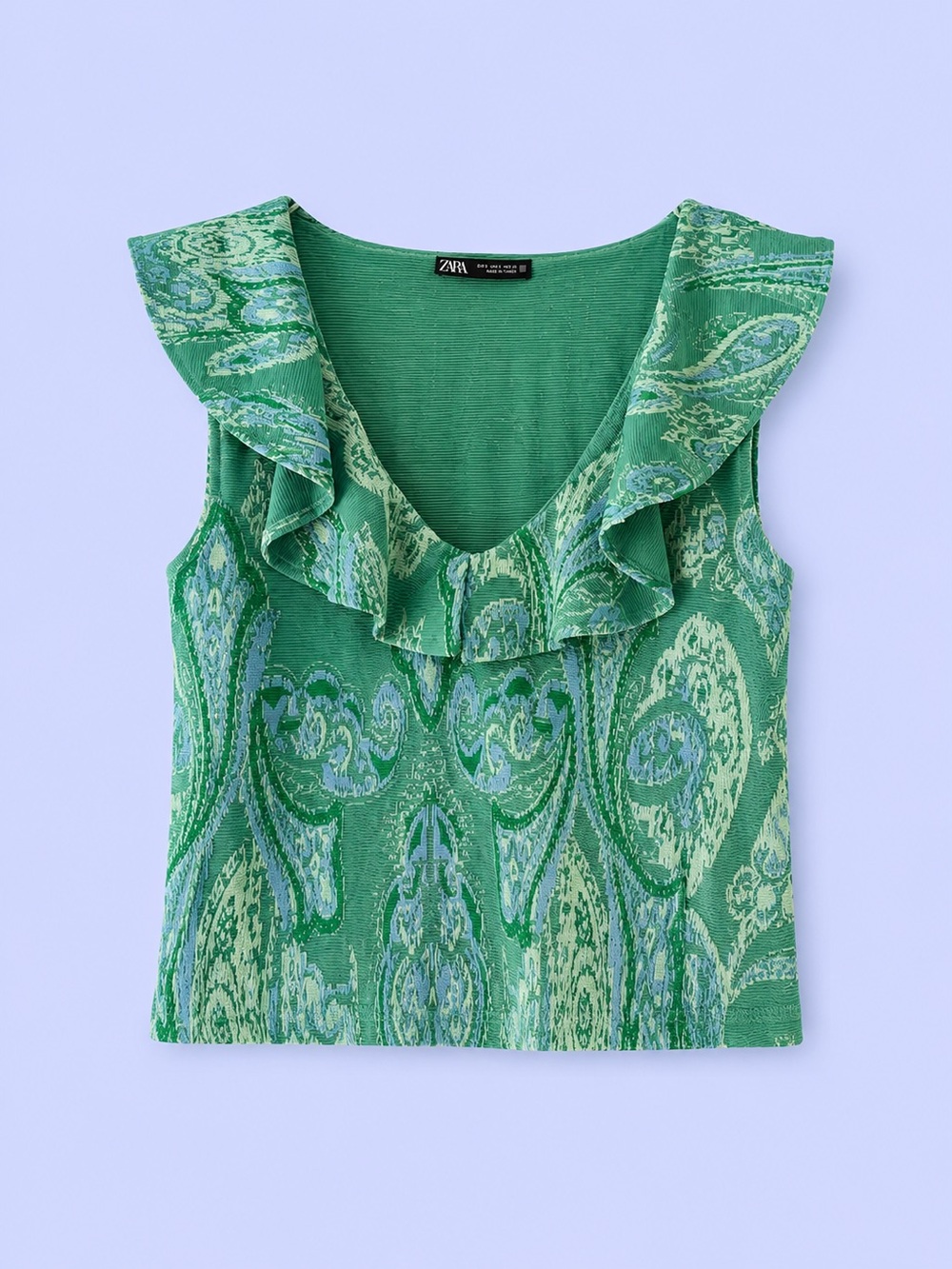 ZARA Ruffle V-Neck Tank Top